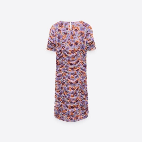 NWOT Zara multicoloured floral print draped dress, S - Picture 5 of 8